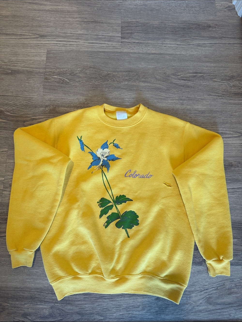 Vintage Yellow Colorado Floral Crewneck Sweatshirt